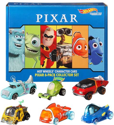 Hot Wheels Character Cars 6-Pack: Disney Pixar, 1:64 Vehicles For Collectors And Kids Years Old ...