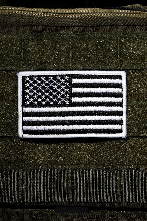 Black & White American Flag Patch - Hook & Loop Morale Patches – Nine ...