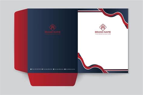 Premium Vector | Red color abstract presentation folder design