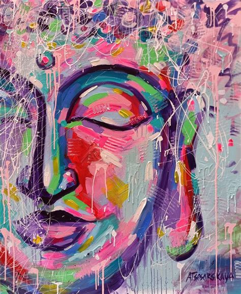 Buddha - original acrylic painting on canvas Painting by Aliaksandra ...