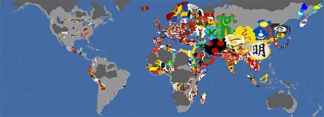 Flag Map of the World in 1444 according to the game Europa Universalis 4 : r/vexillology