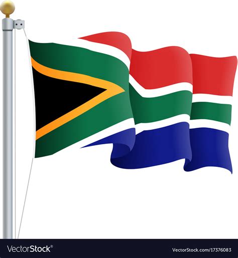 Waving south africa flag isolated on a white Vector Image