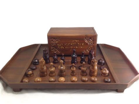 Thai Chess MAKRUK Wooden 32 pieces with Board Box set Game | Toys ...