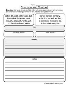 Compare and Contrast (3) Worksheet for 2nd - 5th Grade | Lesson Planet