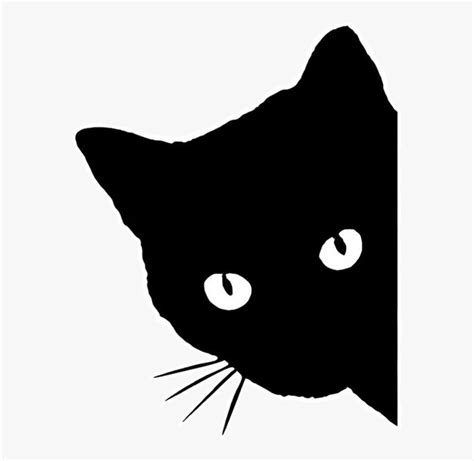 Black Cat Kitten Clip Art Silhouette - Black Silhouette Cat Transparent Background, HD Png ...