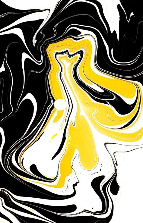 Marbled Yellow & Black II Art Print by Liz Daily | Yellow aesthetic ...