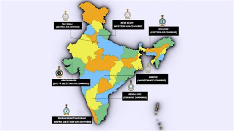 7 Commands of Indian Air Force Headquarters Insignia Flags