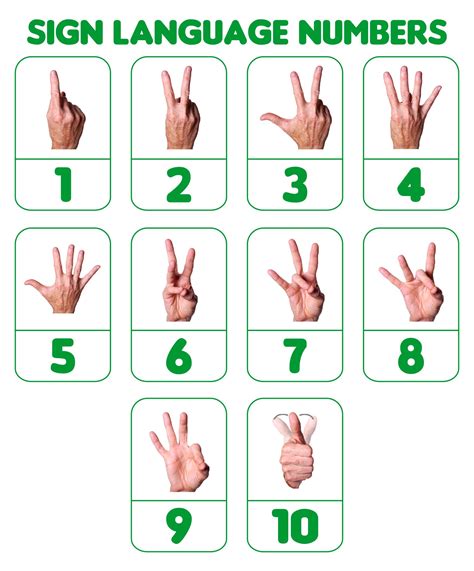 Sign Language Numbers 1-100 Chart - 10 Free PDF Printables | Printablee