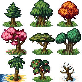 [OC] 32x32 Trees Practice : PixelArt | Pixel art landscape, Pixel art design, Pixel art games