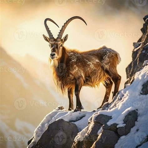 Majestic Ibex Climbing in Stunning Light. Generative AI. 32433321 Stock Photo at Vecteezy