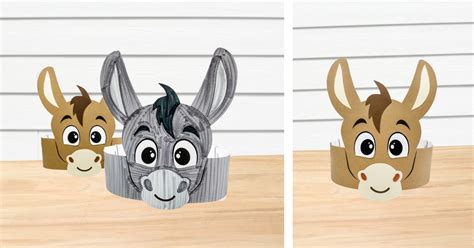 Donkey Headband Craft For Kids [Free Template]