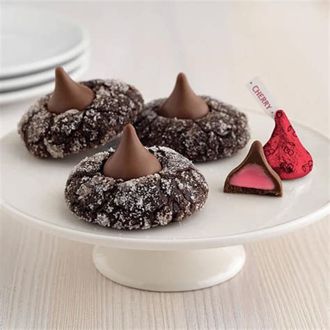 HERSHEY'S KISSES Chocolate Cherry Blossoms | Recipe | Cherry cookies, Kisses chocolate, Holiday ...