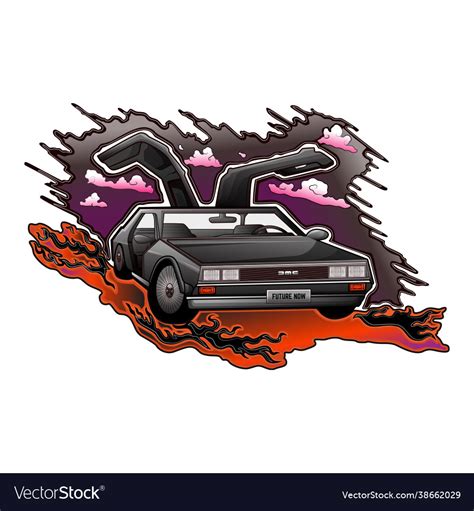 Back to future car Royalty Free Vector Image - VectorStock