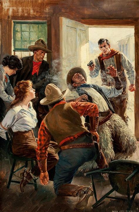 Saloon Shootout Painting by Anton Otto Fischer - Pixels