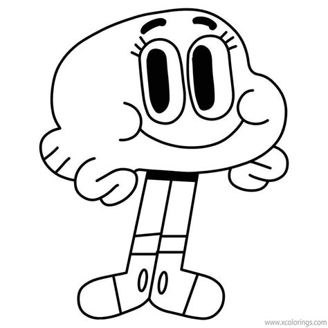 The Amazing World of Gumball Coloring Pages Darwin is Smiling ...