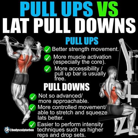 Pull Ups vs Lat Pull Downs? Pull ups offer many advantages over pull ...