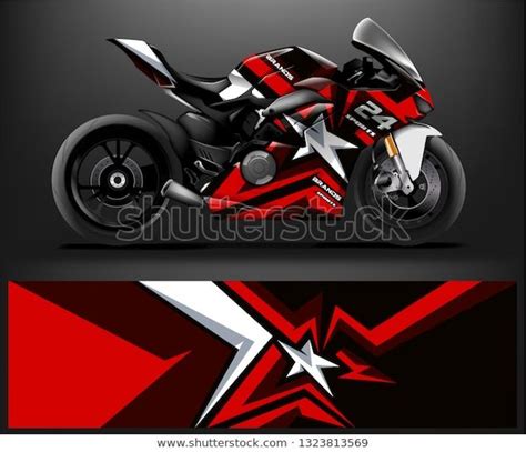 Motorcycle Decal Design Vector Kit Abstract Stock Vector (Royalty Free ...