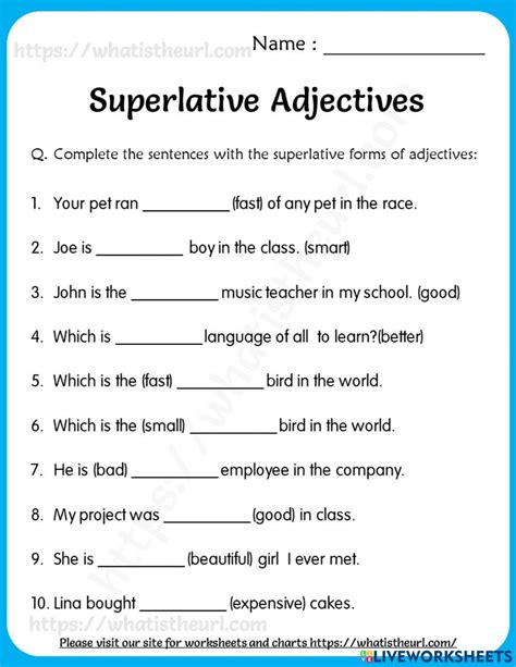 SUperlative Adjectives 3264774 | ALABTEACHER5A | Live