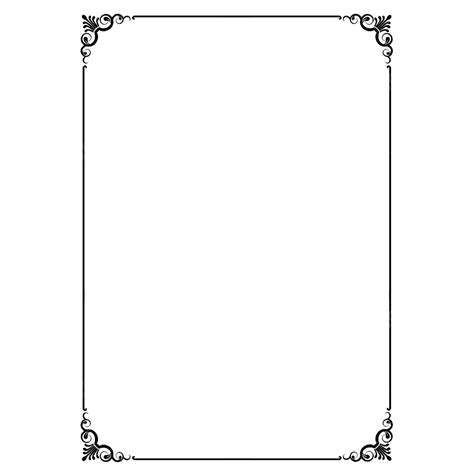 Black A4 Paper Formal Border Corner Thin, A4 Border, Borders, Paper PNG Transparent Clipart ...