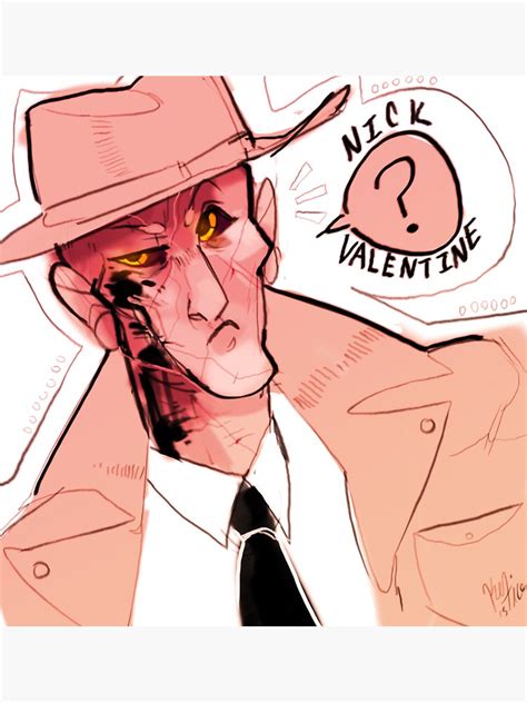 "nick valentine!" Sticker by peachsnakes | Redbubble