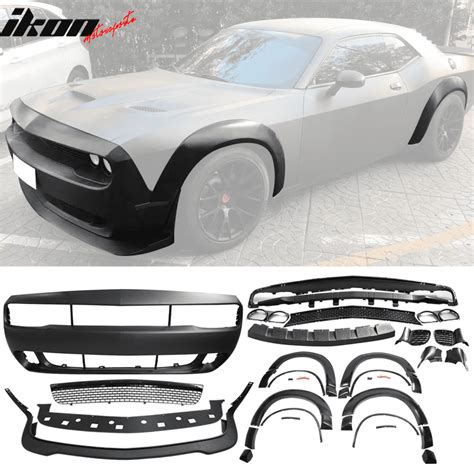 Compatible with 15-19 Dodge Challenger Hellcat Front Bumper w/ Lip ...