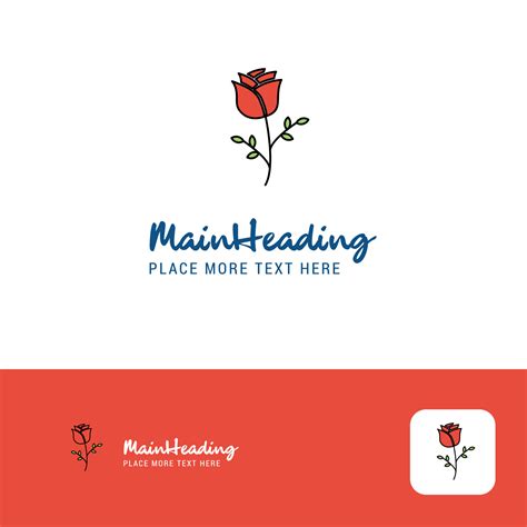 Creative Rose Logo Design Flat color Logo place for Tagline Vector ...