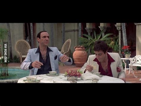 In Scarface, when Tony meets Sosa, he’s the only one who eats the lemon from the finger bowl ...