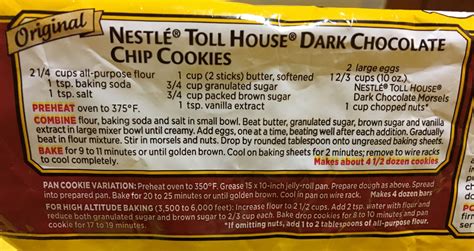 Nestle Chocolate Chip Cookie Original Recipe - Tanya Tanya