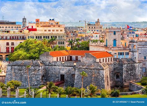 Havana, Cuba Old Town Skyline Stock Image - Image of fortress, force ...