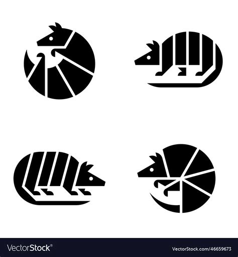 Set of armadillo logo Royalty Free Vector Image