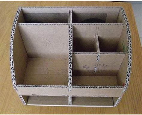 How to DIY Cardboard Desktop Organizer with Drawers