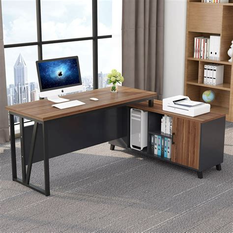 Tribesigns Large L-Shaped Desk, 55 Inches Executive Office Desk ...