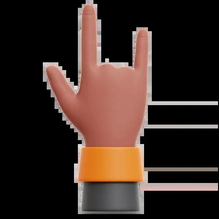 Rock N Roll Hand Gesture Emoji 3D Icon download in PNG, OBJ or Blend format