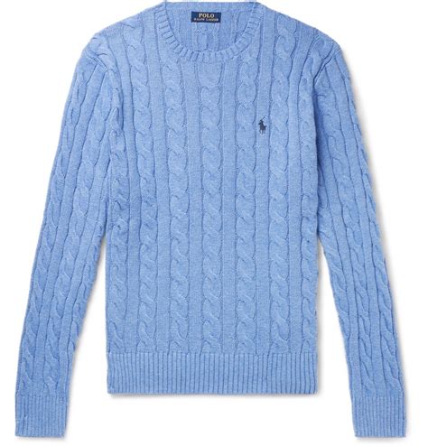 Polo Ralph Lauren - Cable-Knit Cotton Sweater - Blue Polo Ralph Lauren