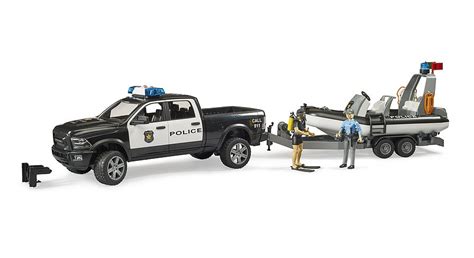 RAM 2500 Police Pickup with L+S Module, trailer and boat - Bruder ...