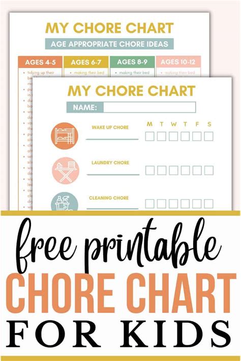 Chore Chart By Age Printable