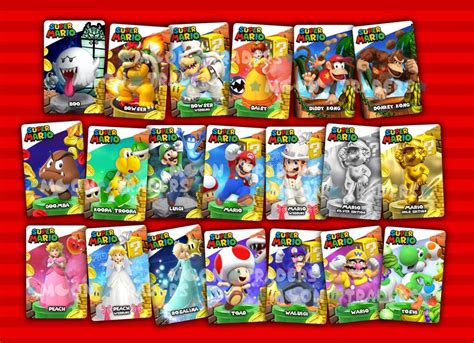 Super Mario Series Amiibo Cards | Etsy