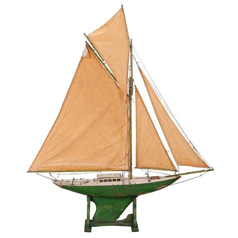 Monumental English Pond Boat with Four Sails | Model sailboats, Vintage ...