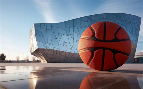 Premium AI Image | Courtside Dreams Big Modern Basketball Hoop and Ball Generative AI