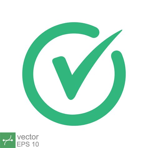 Green check mark icon. Simple flat style. Tick symbol, checkbox, right, checkmark, yes, correct ...