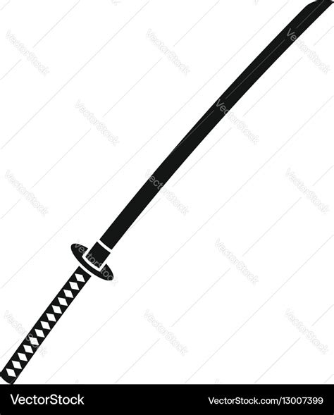 Japanese katana icon simple style Royalty Free Vector Image