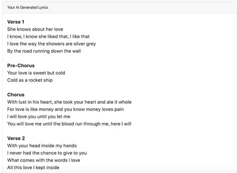 An Interactive AI Lyric Generator That Writes Songs