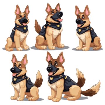 K9 Clipart The Police Dog Character Set With 4 Different Poses Cartoon ...