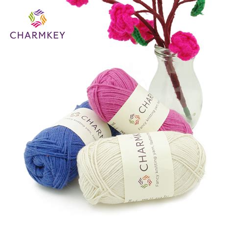 Charmkey Hand Knitting Nature Fiber Baby Soft Cotton Yarn - 100% Cotton ...