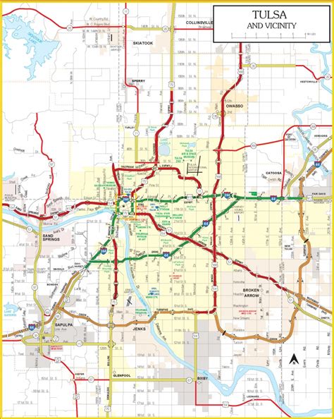 Oklahoma State Route Network Map. Oklahoma Highways Map. Cities Of ...