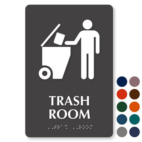 Recycling Room Signs - Braille & Engraved Trash Room Signs