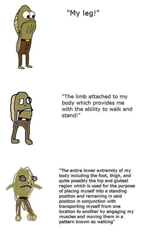 My leg! | Increasingly Verbose Memes | Know Your Meme