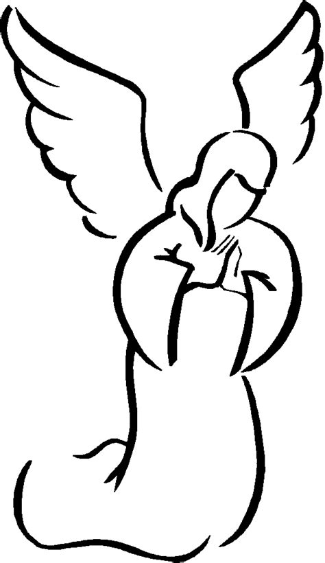 Simple Angel Clipart Black And White - ClipArt Best