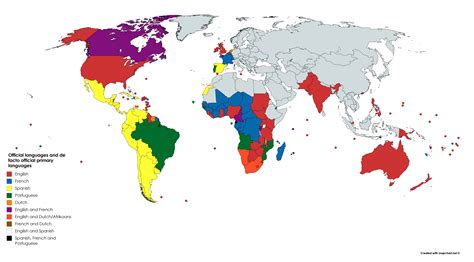 Legacies of European colonialism: The official status of English, French, Spanish, Portuguese ...