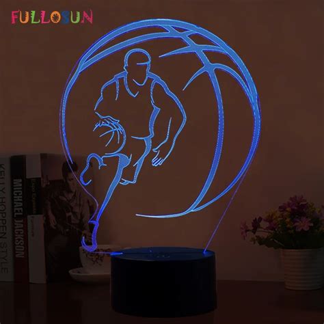 7 Colors Basketball Lamp USB 3D Night Light LED Kids Room Decorative Lamp as Novelty Gift 3D ...